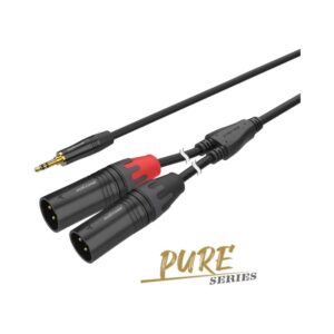 Roxtone PACC170 Pure Series AUX to 2XLR audio cable designed for subwoofer connections.