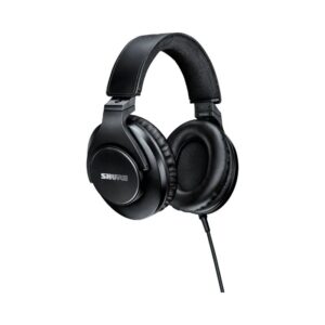 Shure SRH440A closed-back over-ear professional studio headphones with a sleek design and cushioned ear pads for comfort.