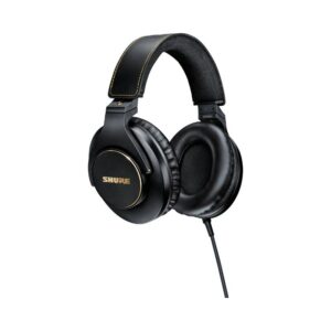 Shure SRH840A closed-back over-ear monitoring headphones designed for professional audio monitoring and comfort.