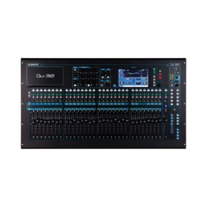 Allen & Heath Qu-32 digital mixer with 38 inputs and 28 outputs, featuring a sleek finish.