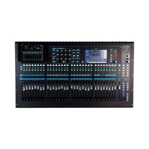 Allen & Heath Qu-32C digital mixer with 38 inputs and 28 outputs, featuring a sleek chrome finish.
