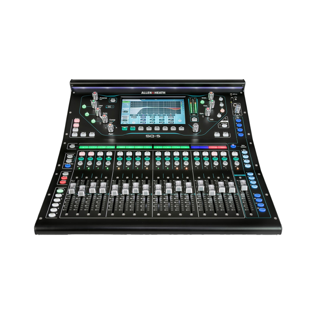 Allen & Heath SQ-5 digital mixer featuring 48 channels and 36 buses, designed for professional audio mixing.