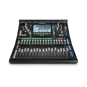 Allen & Heath SQ-5 digital mixer featuring 48 channels, 36 buses, and 16 motorized faders for professional audio mixing.
