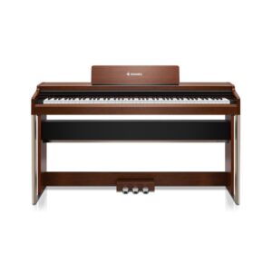 Donner DDP-200 PRO Digital Piano in brown with a touchscreen interface, designed for professional musicians and enthusiasts.