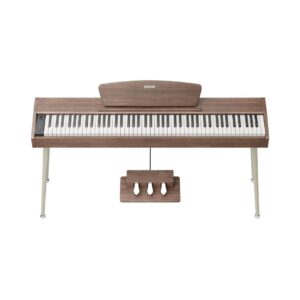 Donner DHP-100 PRO Digital Piano featuring a sleek design, 88 weighted keys, and various sound settings for versatile play.