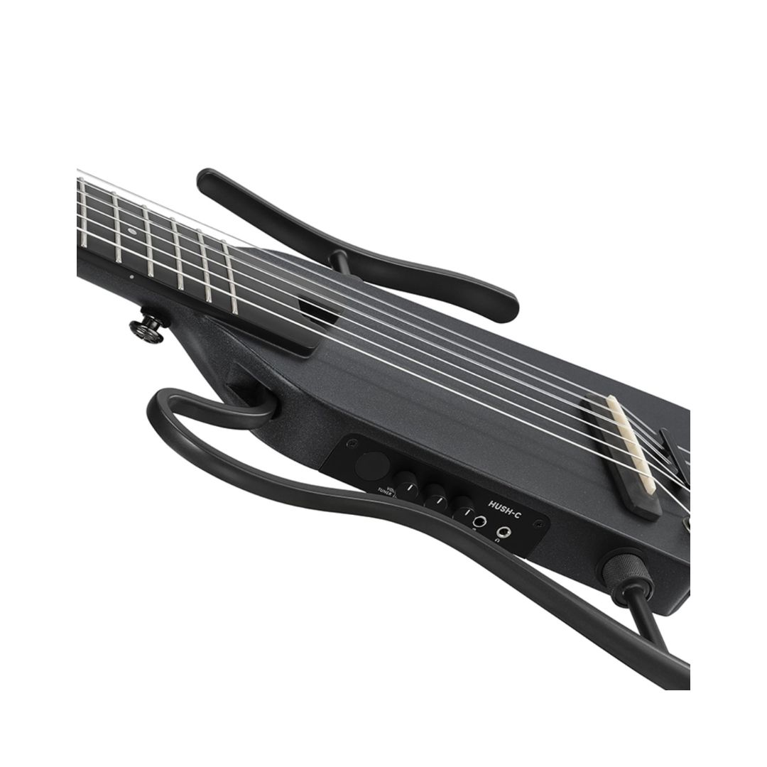 Donner HUSH-C Nylon Silent Acoustic Electric Guitar - Black - Image 4
