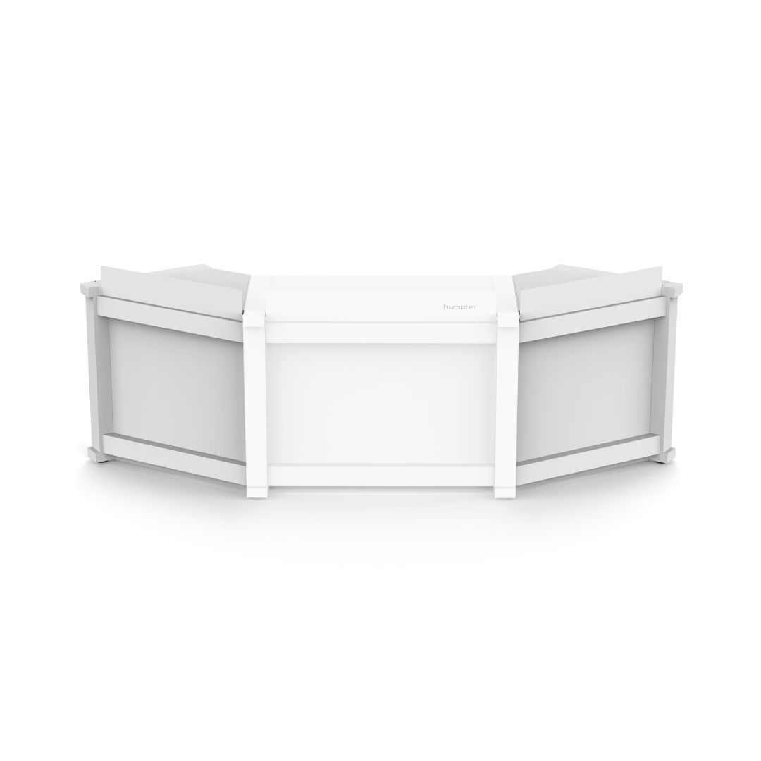 Humpter B3 White Extension Pack for Humpter B3 PLUS DJ Workstation, featuring left and right add-ons for enhanced functionality.