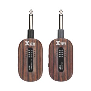 Xvive A58 5.8 GHz Wireless Guitar System Set in rosewood, designed for seamless audio transmission without cables.
