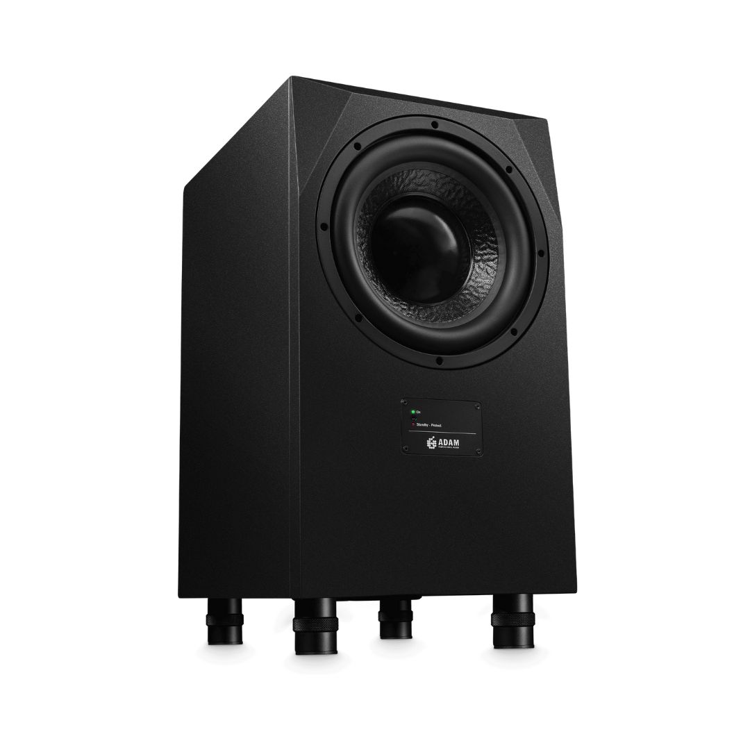 Active studio subwoofer Adam Audio Sub10 Mk2, designed for enhanced low-frequency sound in audio production environments.