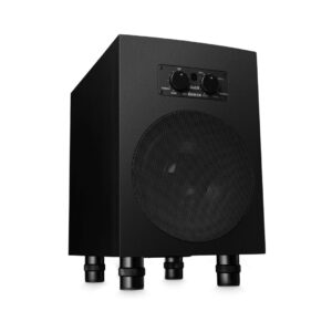 Adam Audio Sub8 active studio subwoofer with a sleek design, delivering powerful bass for professional audio production.