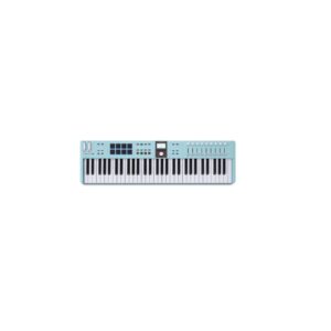 2. Aquamarine Arturia KeyLab Essential Mk3 61-key keyboard controller, designed for music production with various control features.