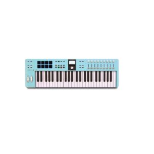 2. Aquamarine Arturia KeyLab Essential mk3 49-key keyboard controller, ideal for musicians and producers for creative projects.