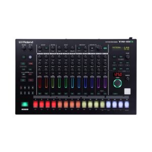 Roland AIRA TR-8S Rhythm Performer, a compact drum machine with various controls and LED indicators for music production.