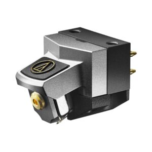 Audio-Technica AT-ART1000X Direct Power Stereo MC Cartridge, showcasing a sleek design for high-fidelity audio performance.