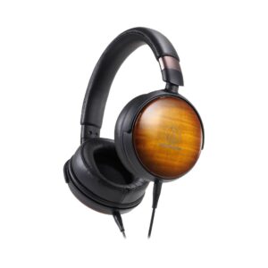 Audio-Technica ATH-WP900 portable over-ear headphones with wooden design, offering high-quality sound and comfort.