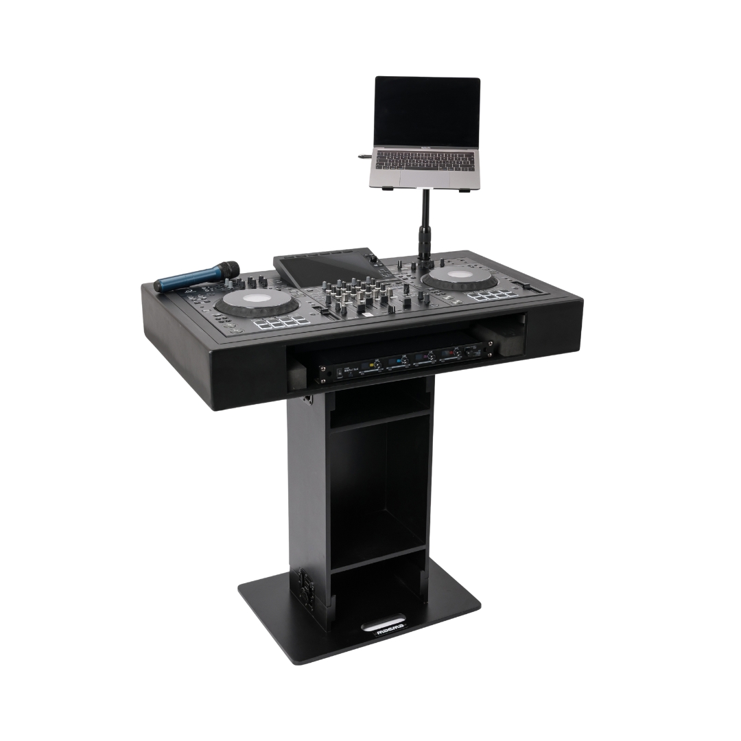 Black Magma Groove Terminal XDJ-AZ DJ booth, model 50001, designed for professional DJs with a sleek, modern appearance.