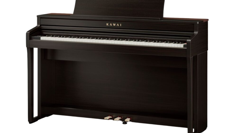 Kawai CA-59 digital piano with hammer action, featuring a rich rosewood finish.