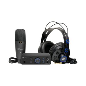 Fender Quantum Creator Bundle, a comprehensive home recording kit featuring essential audio equipment for musicians.