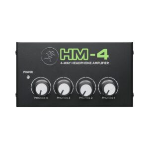 Mackie HM-4 4-channel headphone amplifier with multiple output jacks for enhanced audio distribution and control.