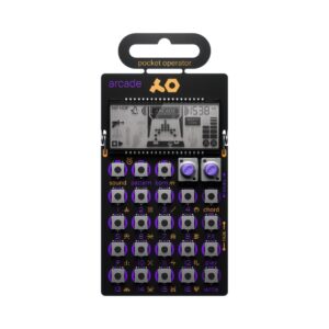 Teenage Engineering PO-20 Arcade Synthesizer, a compact device with colorful buttons and a retro design for music creation.