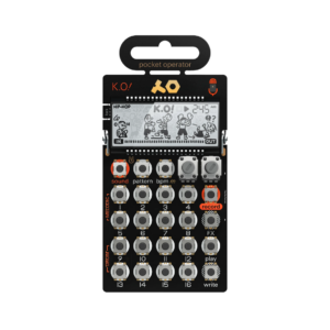 Teenage Engineering PO-33 KO Micro Sampler, a compact device for sampling and music creation with a sleek design.