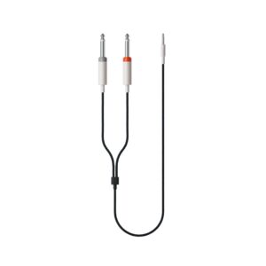 Teenage Engineering audio cable with a 3.5 mm jack and dual 6.35 mm jacks for versatile audio connections.