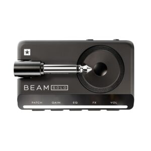 1. Blackstar BEAM SOLO portable guitar and headphone amplifier, compact design with controls for volume and tone adjustments.