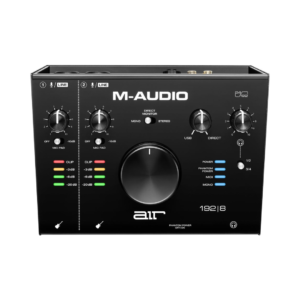 M-Audio AIR192X8 desktop USB Type-C audio interface with multiple input/output options for professional audio recording.