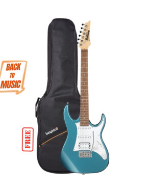 Ibanez GRX40 6 String Solid Body Electric Guitar - Metallic Light Blue with Free Bespeco BAG5EG