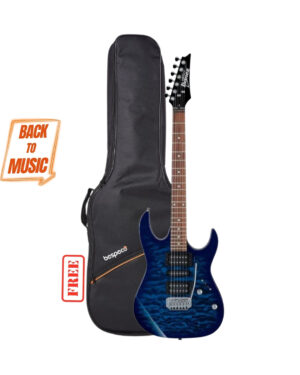 Ibanez GRX70QA 6 String Solid Body Electric Guitar - TBB with Free Bespeco BAG5EG