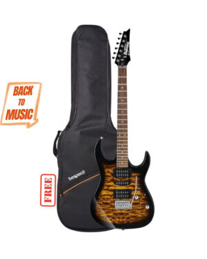 Ibanez GRX70QA 6 String Solid Body Electric Guitar - Sunburst with Free Bespeco BAG5EG