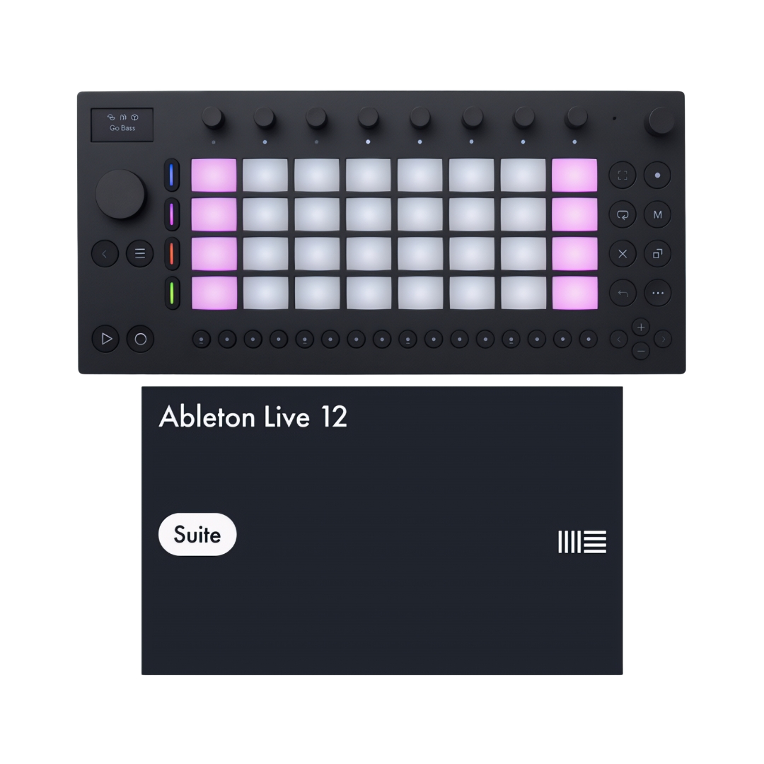 Image of the Ableton Move and Live 12 Suite Bundle, showcasing software and hardware promotional listing.