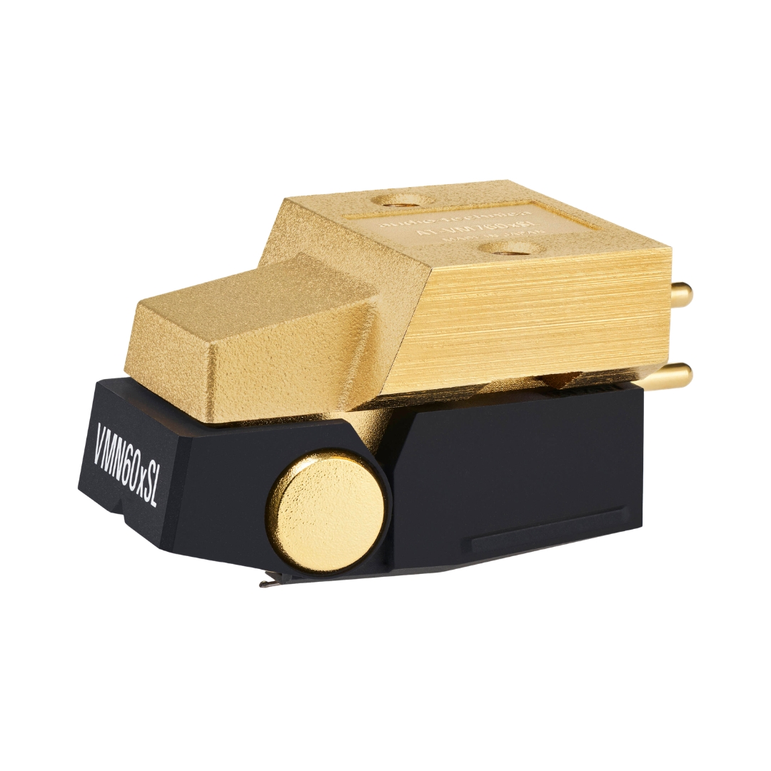 Audio-Technica AT-VM760xSL dual moving magnet stereo cartridge, designed for high-fidelity vinyl playback.