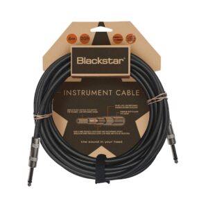Blackstar 6-meter instrument cable with straight ¼” jacks on both ends, ideal for connecting musical instruments.