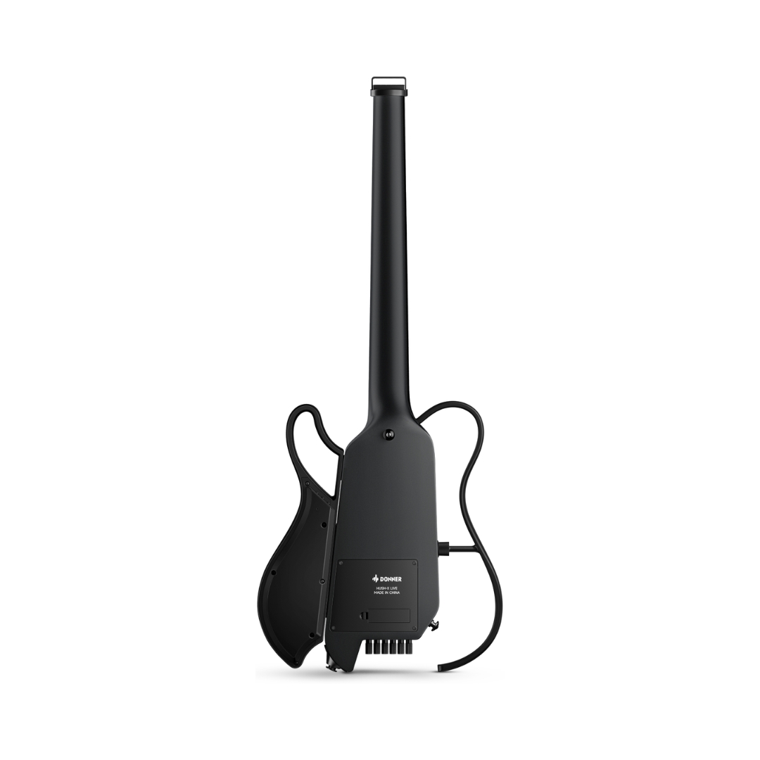 Donner HUSH-X LIVE Electric Travel Guitar with Speaker - Black - Image 3