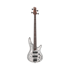 Ibanez SR1320SB-IVF electric bass guitar in Icebreaker Wave Flat finish, featuring four strings and a sleek design.
