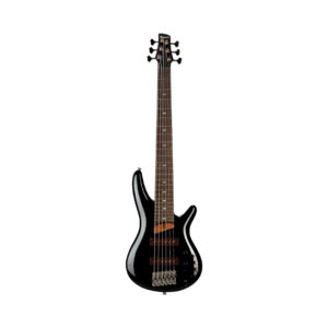 Ibanez Prestige SR3506 6-string electric bass guitar in black finish, showcasing sleek design and quality craftsmanship.