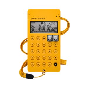 Yellow silicone cover for Teenage Engineering PO Series, designed for protection and enhanced grip.