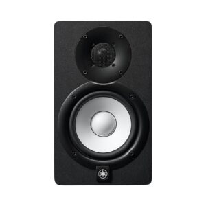 Yamaha HS5I black studio monitor, featuring a 2-way bi-amped design for professional audio monitoring.