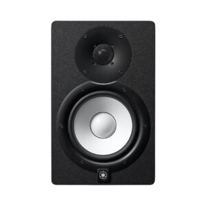 Yamaha HS7I black studio monitor, featuring a 2-way bi-amped design for professional audio monitoring.