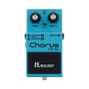 BOSS CE-2W Waza Craft Special Edition Chorus Pedal, featuring a compact design and dual chorus modes for versatile sound.