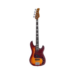 Sire 4-string Marcus Miller P7 electric bass guitar in tobacco sunburst finish, showcasing its sleek design and craftsmanship.