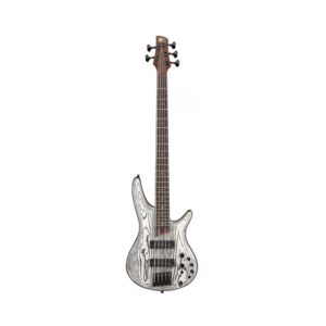Ibanez Premium SR1325SB 5-string electric bass guitar in Icebreaker Wave Flat finish, showcasing sleek design and craftsmanship.