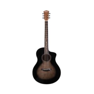 1. Acoustic-electric guitar with a gloss charcoal burst finish, featuring a sleek design and elegant craftsmanship.