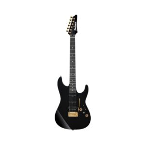 1. Ibanez Premium AZ26P1 electric guitar in black, featuring a sleek design and versatile sound options.