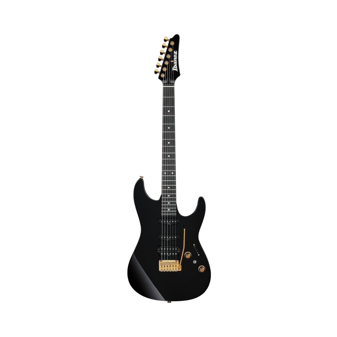 1. Ibanez Premium AZ26P1 electric guitar in black, featuring a sleek design and versatile sound options.