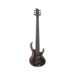Ibanez BTB806MS six-string bass guitar in gray flat finish, showcasing sleek design and modern features.