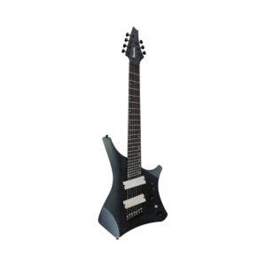 Ibanez Alpha A527 multi-scale 7-string electric guitar in Iron Pewter finish, showcasing its sleek design and modern features.