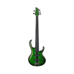 Ibanez SDGB1 Steve Di Giorgio Signature 5-string electric bass guitar in Dark Moss Burst finish.
