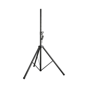 1. Mackie T100 loudspeaker tripod stand, designed for stability and height adjustment for optimal sound projection.